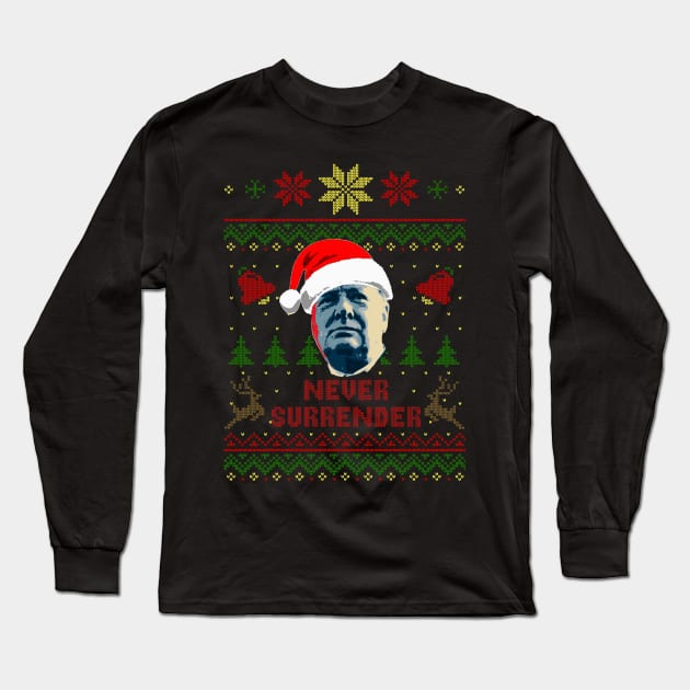 Winston Churchill Never Surrender Christmas Long Sleeve T-Shirt by Nerd_art